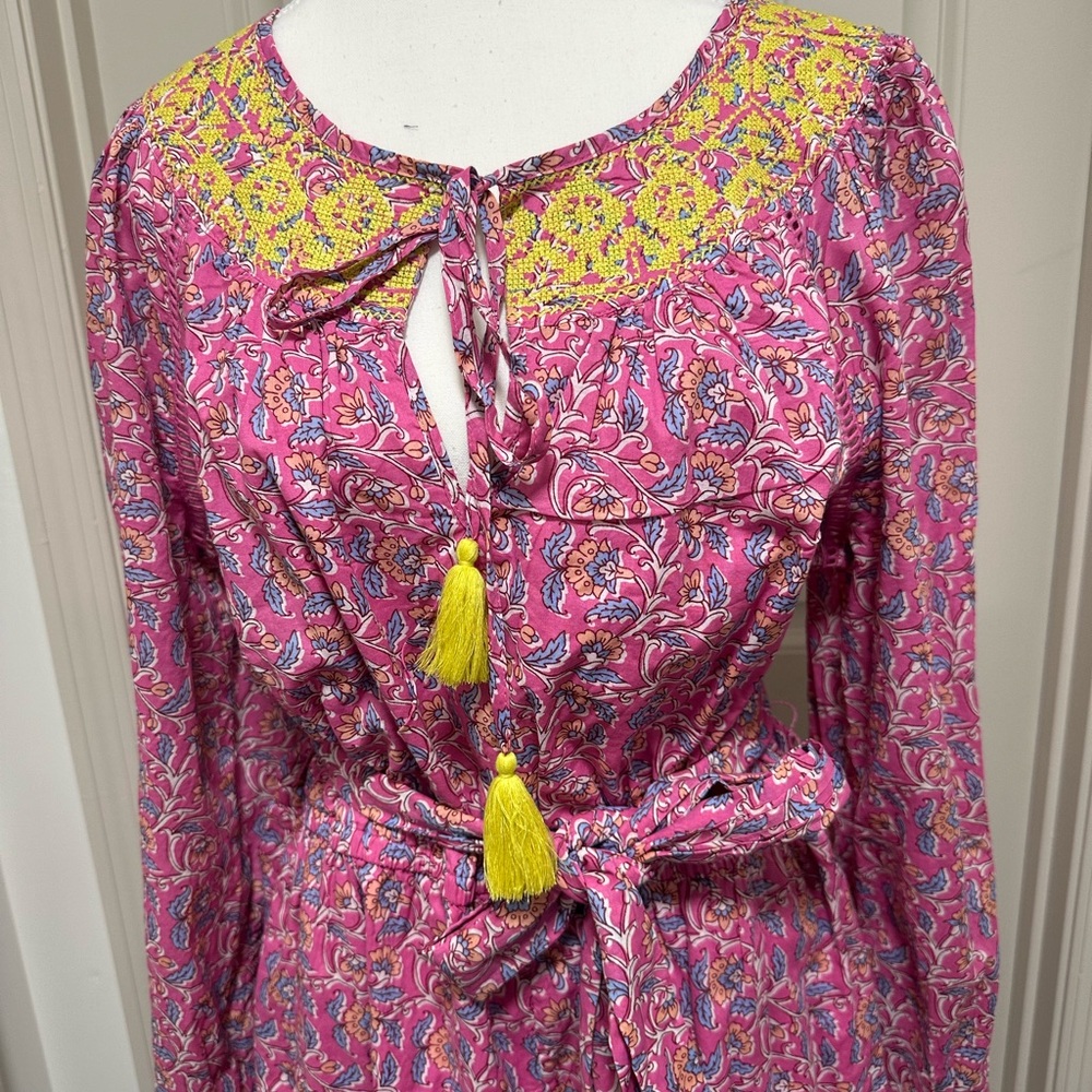 J. Crew Pink and Yellow Paisley Jumpsuit - Picture 2 of 5
